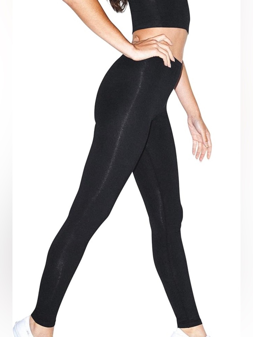 American Apparel shiny black leggings tights